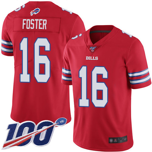 Men Buffalo Bills 16 Robert Foster Limited Red Rush Vapor Untouchable 100th Season NFL Jersey
